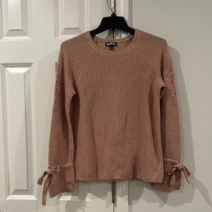 Freshman 1996 Womens Long Sleeve Sweater with Tie Cuff Embroidered Sleeves